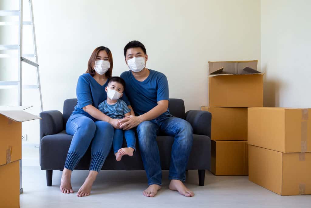 Family buying home during pandemic